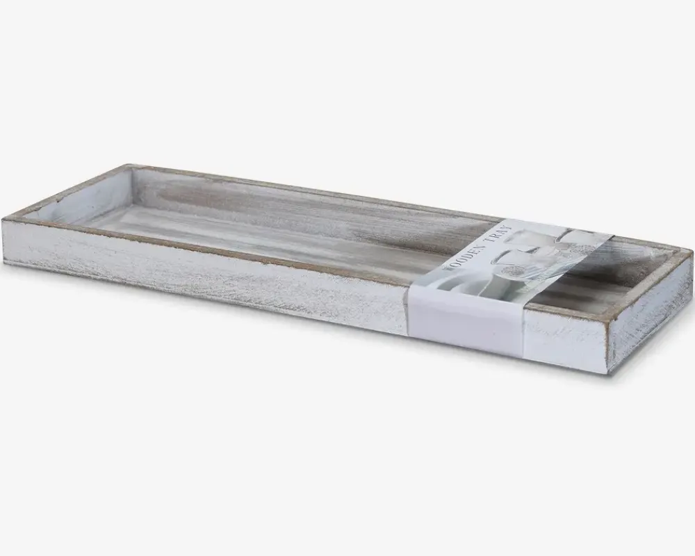 Online Daells Bolighus Bakke grå træ 40x14x3,2 cm