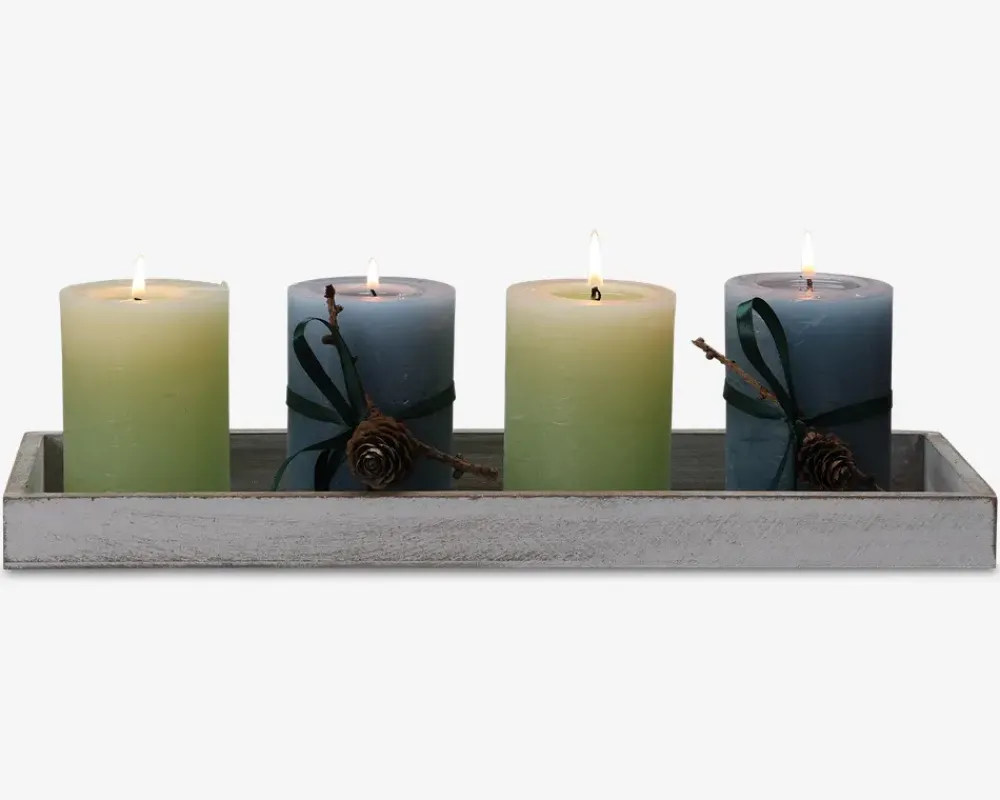 Online Daells Bolighus Bakke grå træ 40x14x3,2 cm