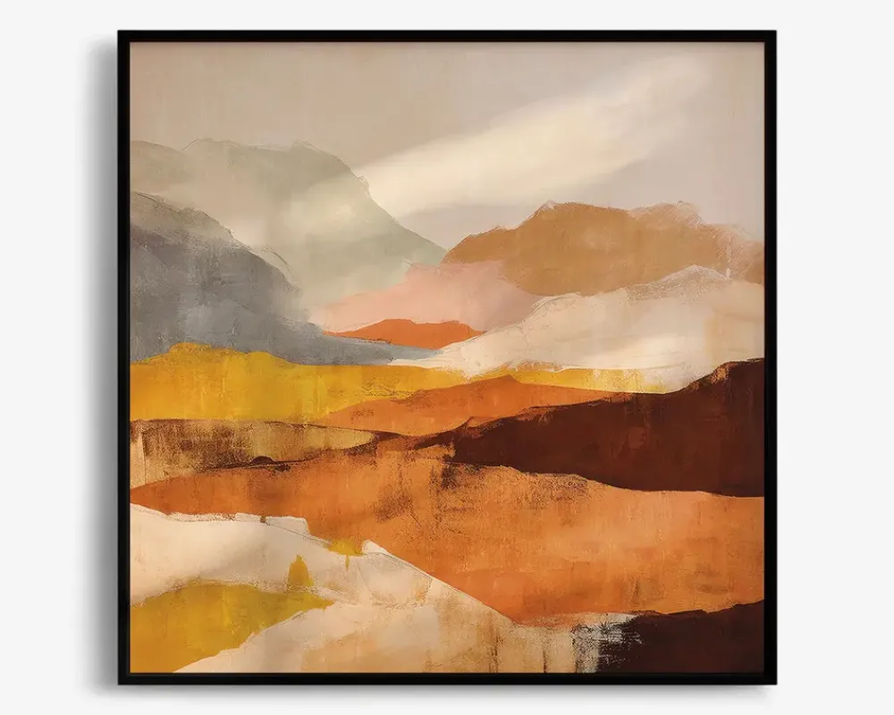 Hot Daells Bolighus Billede Abstract Mountains 90x90 cm