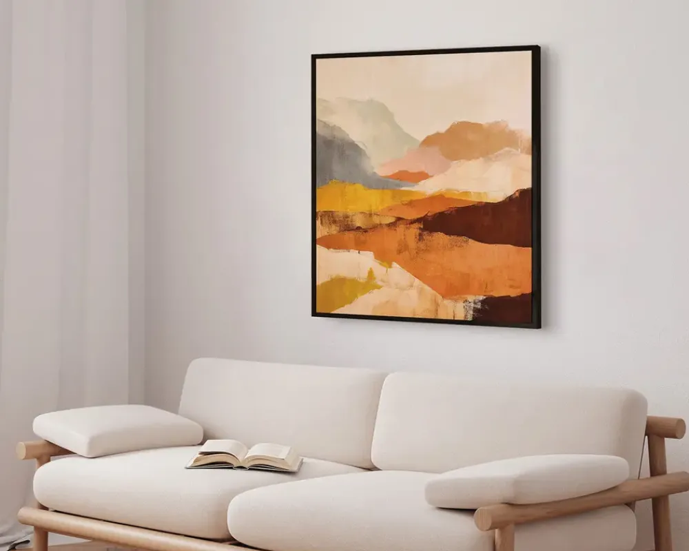 Hot Daells Bolighus Billede Abstract Mountains 90x90 cm