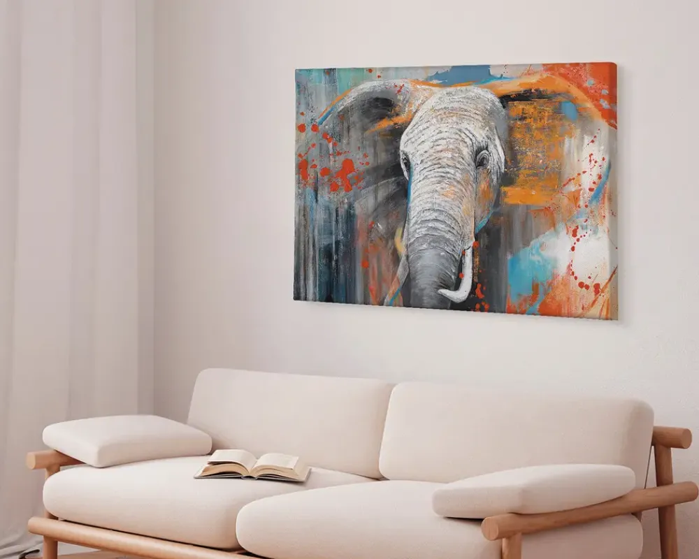 Best Daells Bolighus Billede Grunge elephant 80x120 cm
