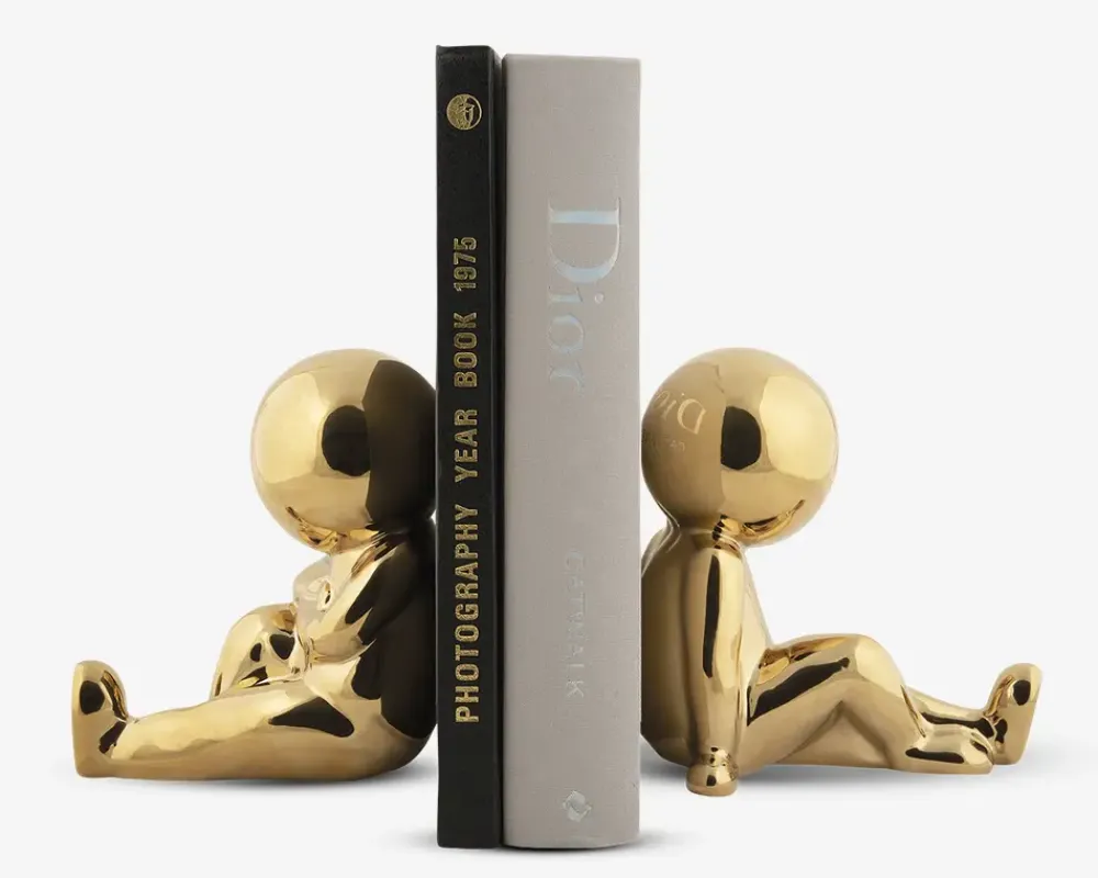 Outlet Daells Bolighus Bogstøtte Joey keramik guld H.17,2 cm