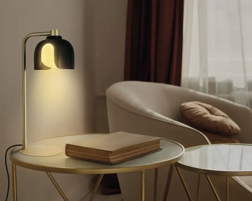 Online Daells Bolighus Bordlampe Corolle sort H.40 cm