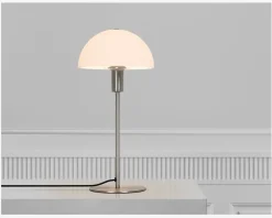 Online Daells Bolighus Bordlampe Ellen Opal/stål H.41,5 cm Grå, Hvid