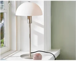 Online Daells Bolighus Bordlampe Ellen Opal/stål H.41,5 cm Grå, Hvid