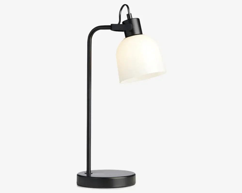 Best Daells Bolighus Bordlampe Glow sort/opal H.43 cm