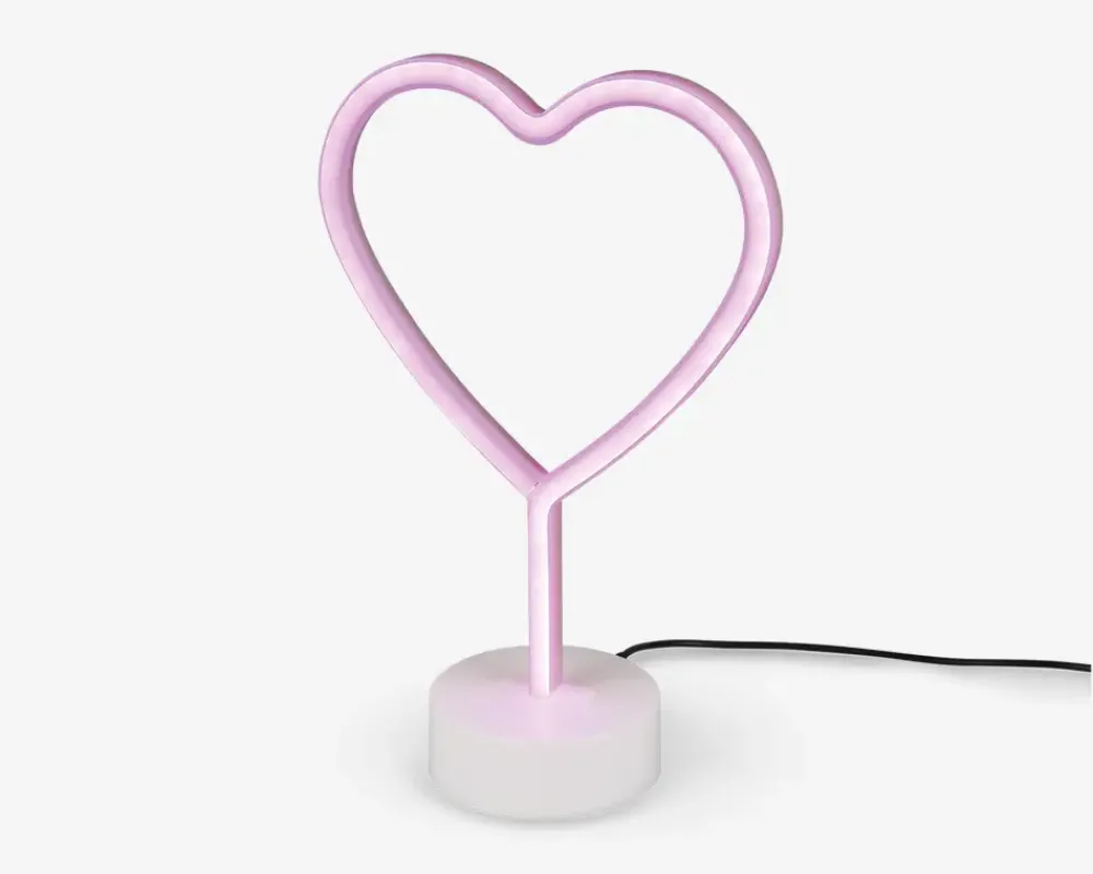 Hot Daells Bolighus Bordlampe Hjerte Pink H.30,5 cm Lyserød