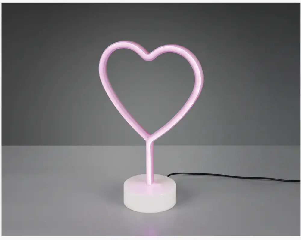 Hot Daells Bolighus Bordlampe Hjerte Pink H.30,5 cm Lyserød