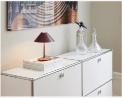 Daells Bolighus Bordlampe Hygge brun H. 25 cm Rød