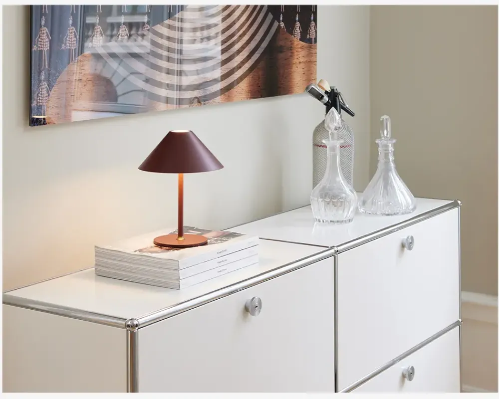 Daells Bolighus Bordlampe Hygge brun H. 25 cm Rød