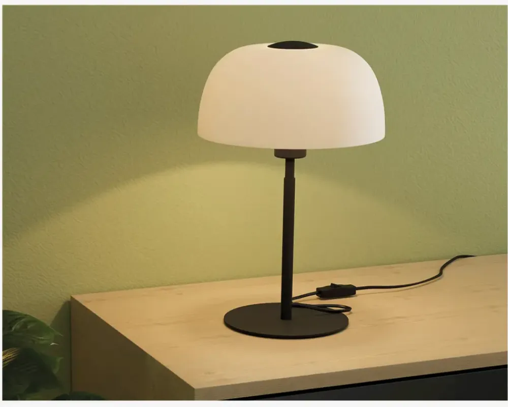 Clearance Daells Bolighus Bordlampe Solo 2 Sort/Hvid H.41,5 cm Sort, Hvid