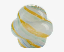 Daells Bolighus Bordlampe Stribet Gul/Hvid H.22 cm Hvid, Gul