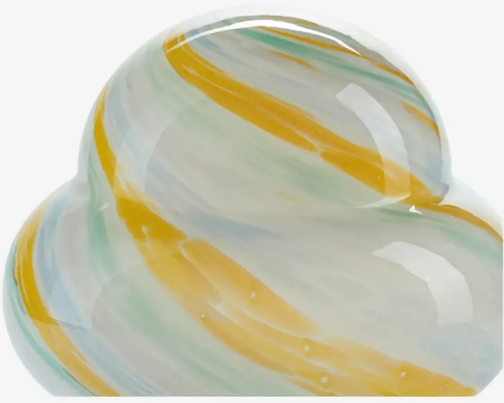 Daells Bolighus Bordlampe Stribet Gul/Hvid H.22 cm Hvid, Gul