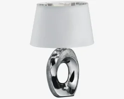 Outlet Daells Bolighus Bordlampe Taba Sølv H.33 cm Sølv, Hvid