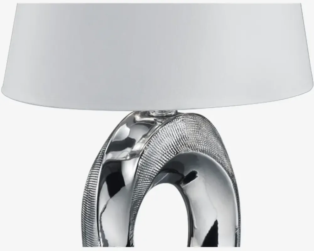 Outlet Daells Bolighus Bordlampe Taba Sølv H.33 cm Sølv, Hvid