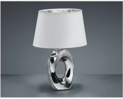 Outlet Daells Bolighus Bordlampe Taba Sølv H.33 cm Sølv, Hvid