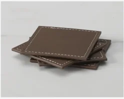Hot Daells Bolighus Coaster PU 4 Stk. 10x10 cm Brun