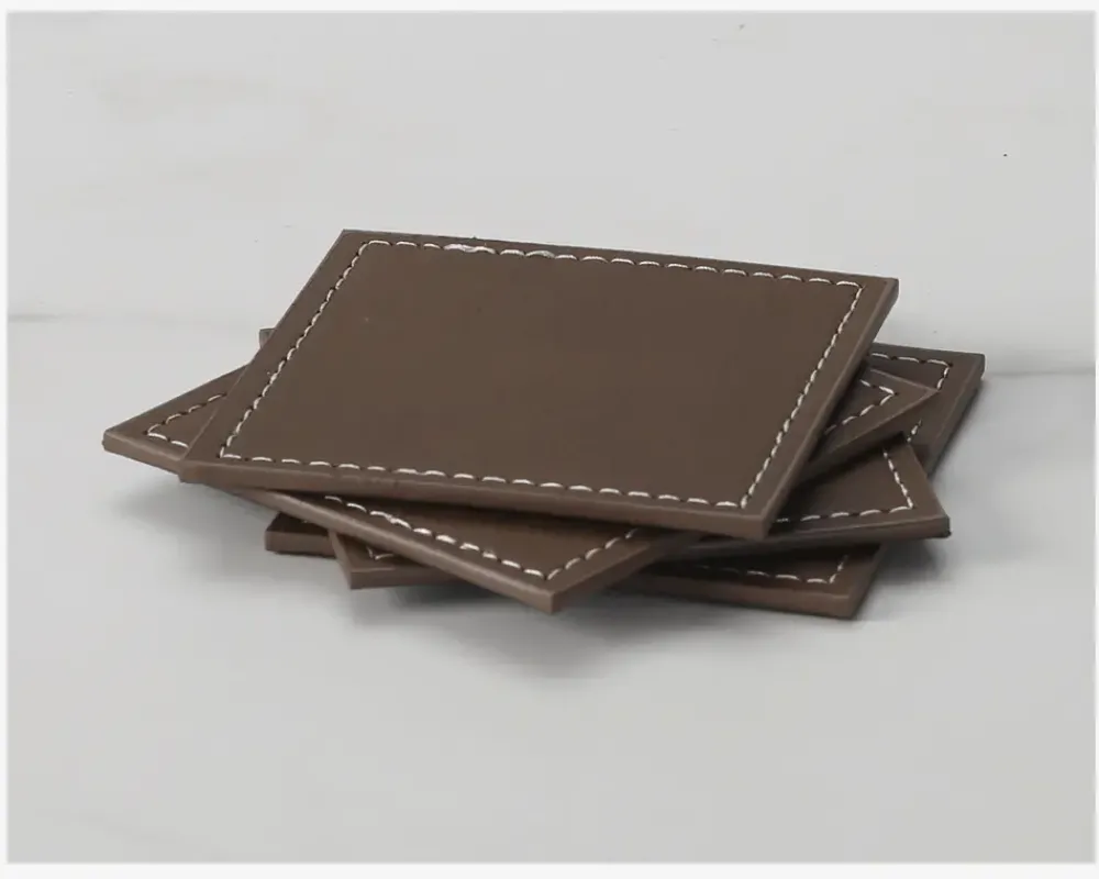 Hot Daells Bolighus Coaster PU 4 Stk. 10x10 cm Brun