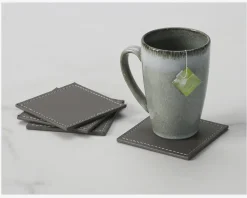 Discount Daells Bolighus Coaster PU 4 Stk. 10x10 cm Grå