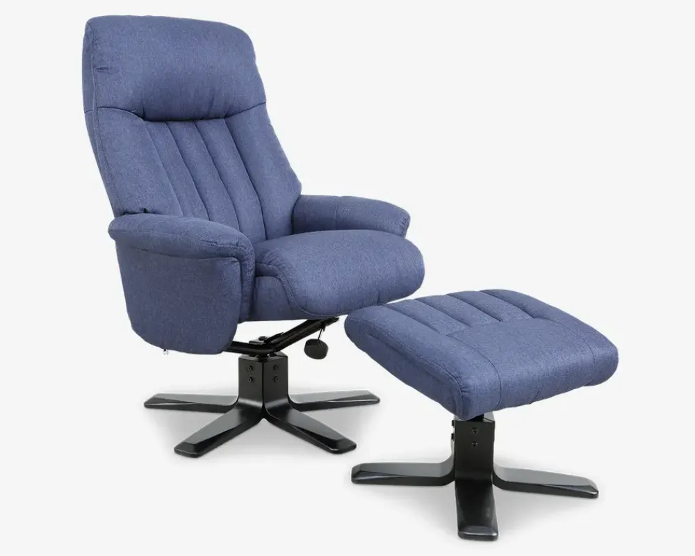 New Daells Bolighus Drejestol Inkl. Fodskammel Blå