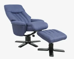 New Daells Bolighus Drejestol Inkl. Fodskammel Blå