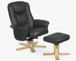 New Daells Bolighus Drejestol Inkl. Fodskammel Sort