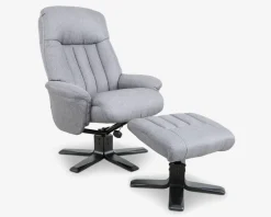 Best Daells Bolighus Drejestol Inkl. Fodskammel Grå
