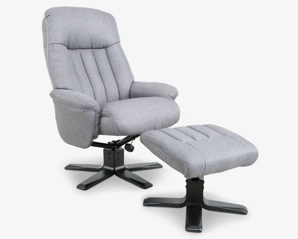 Best Daells Bolighus Drejestol Inkl. Fodskammel Grå