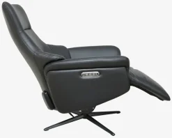 Sale Daells Bolighus Drejestol m/Indbygget Fodskammel Sort Læder