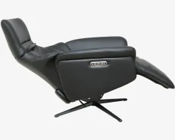 Sale Daells Bolighus Drejestol m/Indbygget Fodskammel Sort Læder