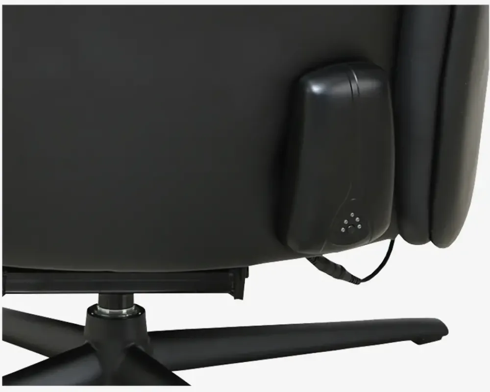 Sale Daells Bolighus Drejestol m/Indbygget Fodskammel Sort Læder