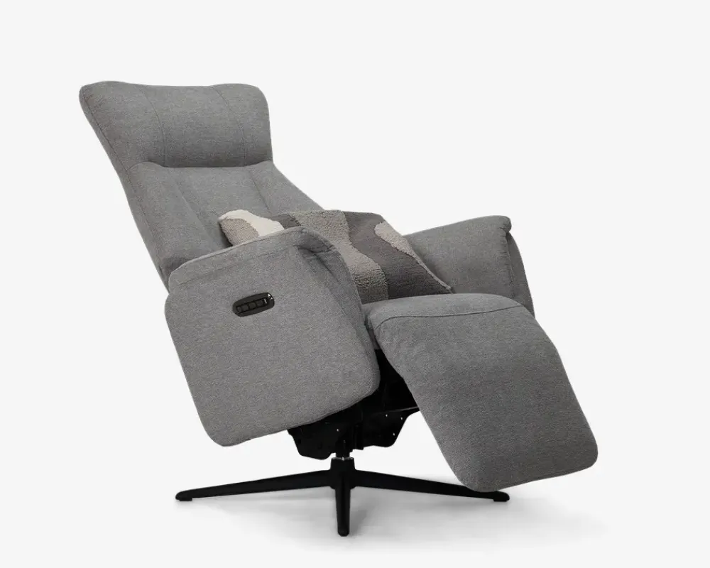 Outlet Daells Bolighus Drejestol m/Indbygget Fodskammel Grå