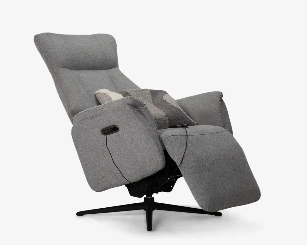 Outlet Daells Bolighus Drejestol m/Indbygget Fodskammel Grå