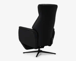 Daells Bolighus Drejestol m/Indbygget Fodskammel Læder Sort