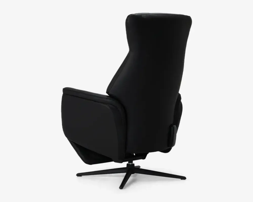 Daells Bolighus Drejestol m/Indbygget Fodskammel Læder Sort