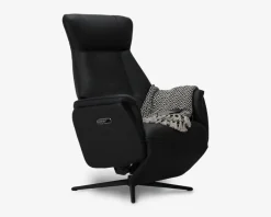 Daells Bolighus Drejestol m/Indbygget Fodskammel Læder Sort