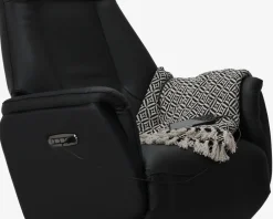 Daells Bolighus Drejestol m/Indbygget Fodskammel Læder Sort