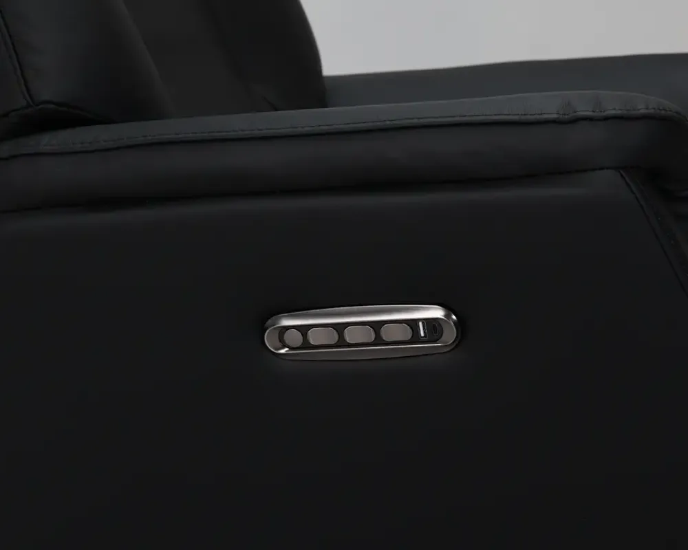 Daells Bolighus Drejestol m/Indbygget Fodskammel Læder Sort