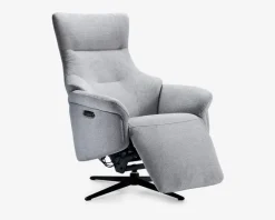 Outlet Daells Bolighus Drejestol m/indbygget fodskammel grå stof