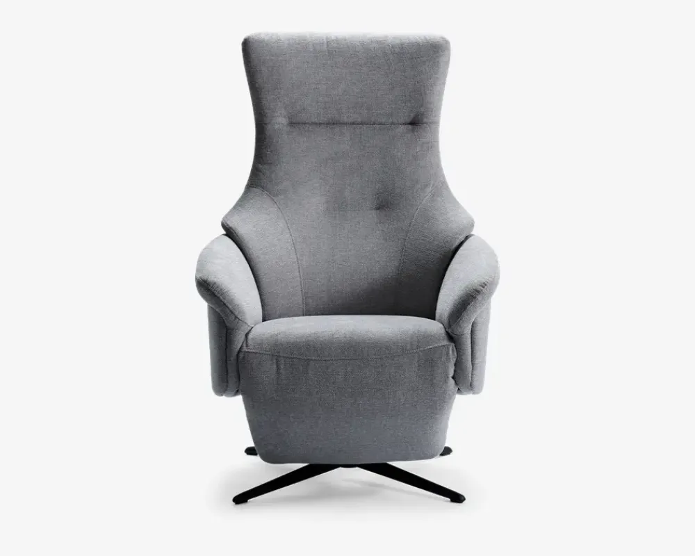 Outlet Daells Bolighus Drejestol m/indbygget fodskammel grå stof