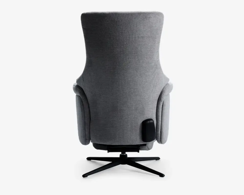 Outlet Daells Bolighus Drejestol m/indbygget fodskammel grå stof