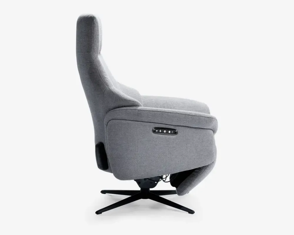 Outlet Daells Bolighus Drejestol m/indbygget fodskammel grå stof