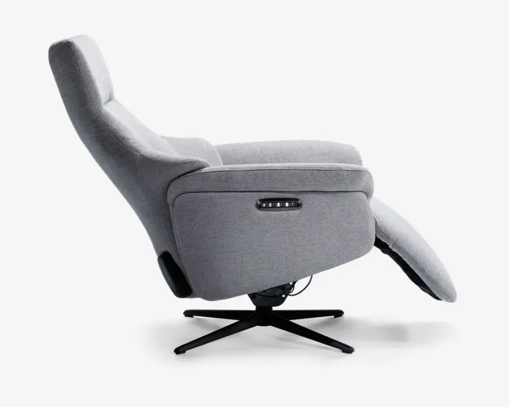 Outlet Daells Bolighus Drejestol m/indbygget fodskammel grå stof