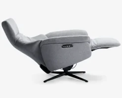 Outlet Daells Bolighus Drejestol m/indbygget fodskammel grå stof