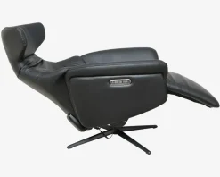 Clearance Daells Bolighus Drejestol m/Indbygget Fodskammel Sort Læder