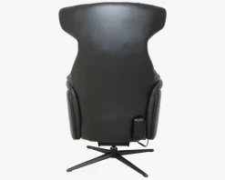 Clearance Daells Bolighus Drejestol m/Indbygget Fodskammel Sort Læder