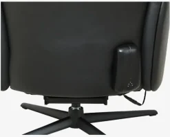 Clearance Daells Bolighus Drejestol m/Indbygget Fodskammel Sort Læder