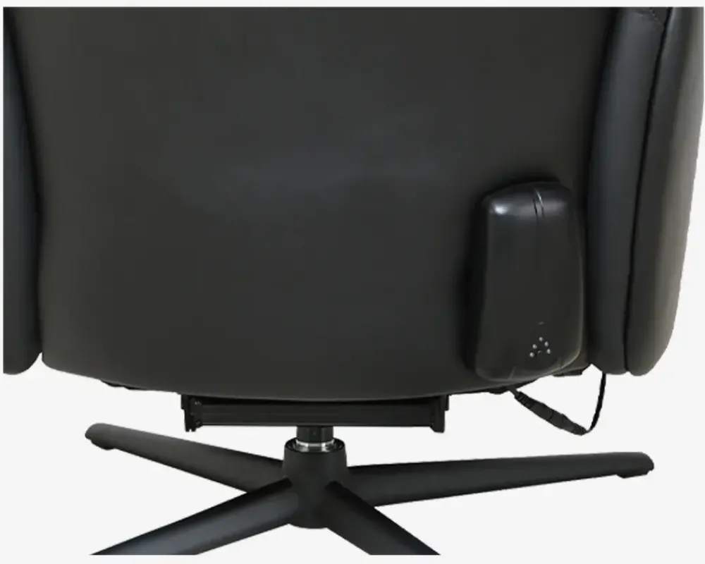 Clearance Daells Bolighus Drejestol m/Indbygget Fodskammel Sort Læder