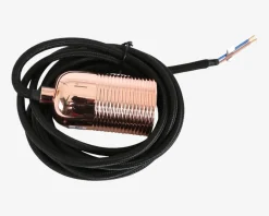 Hot Daells Bolighus Fatning Kobber 250 cm Stofledning Sort, Kobber