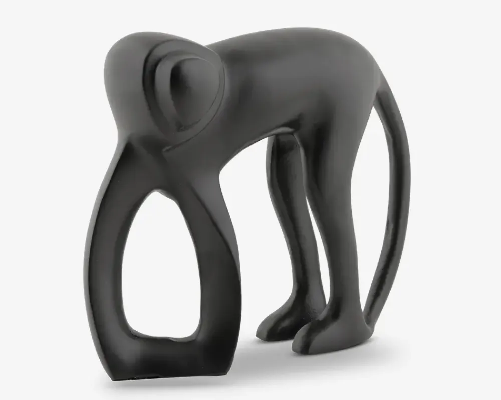 Best Daells Bolighus Figur abe sort metal H.15 cm